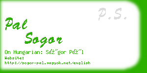 pal sogor business card